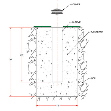 Ground Sleeve - Discus Cage (DCHS-35) (Set of 6)